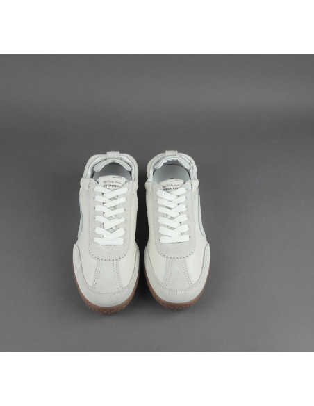 Stokton --- Sneakers Donna Camoscio Pelle Panna