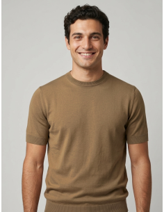 Filippo De Laurentiis --- Maglia Uomo Manica Corta Cotone Cammello