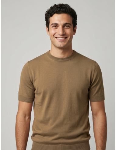 Filippo De Laurentiis --- Maglia Uomo Manica Corta Cotone Cammello