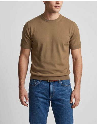 Filippo De Laurentiis --- Maglia Uomo Manica Corta Cotone Cammello