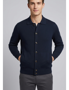 Filippo De Laurentiis --- Blusotto Uomo Cotone Blu Scuro