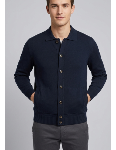 Filippo De Laurentiis --- Blusotto Uomo Cotone Blu Scuro