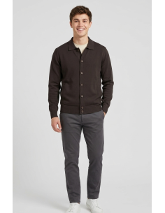 Filippo De Laurentiis --- Blusotto Uomo Cotone Marrone Scuro