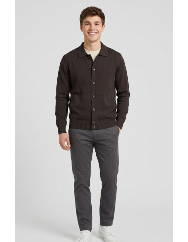 Filippo De Laurentiis --- Blusotto Uomo Cotone Marrone Scuro