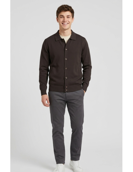 Filippo De Laurentiis --- Blusotto Uomo Cotone Marrone Scuro