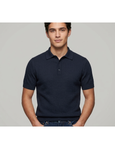 Filippo De Laurentiis --- Polo Uomo Manica Corta Cotone Blu Scuro