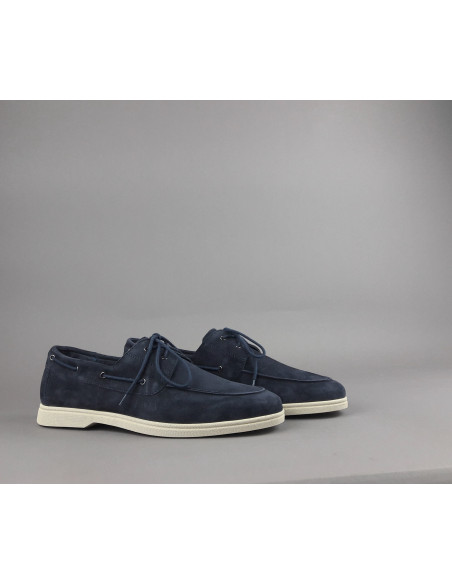 Frau --- Mocassino Barca Uomo Camoscio Blu