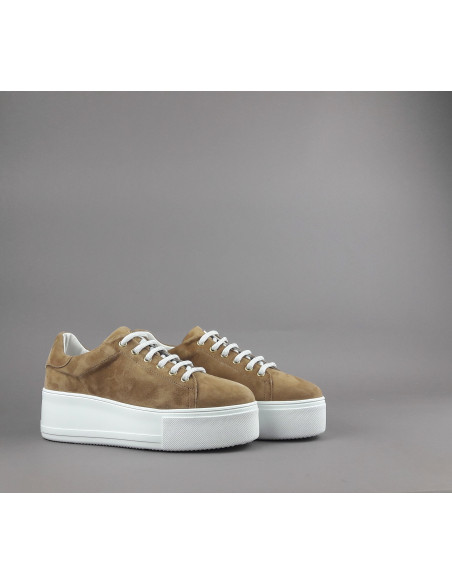Frau --- Sneakers Platform Donna Camoscio Marrone Chiaro