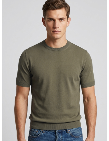 Filippo De Laurentiis --- Maglia Uomo Manica Corta Cotone Verde Militare