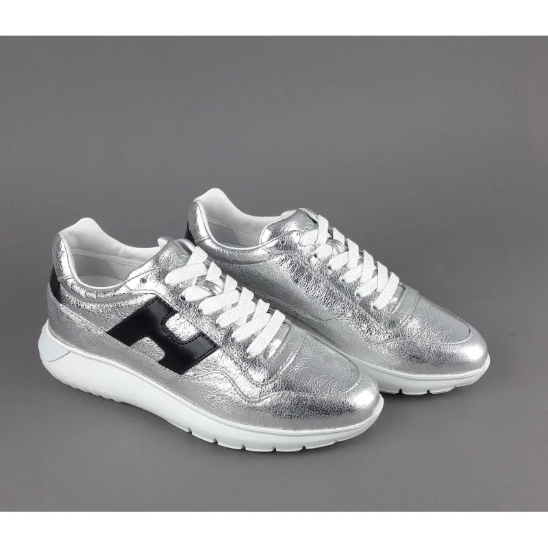 Hogan Interactive3 Donna Pelle Metal Argento H Pelle Nero Prezzo 320,00