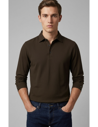 Filippo De Laurentiis --- Polo Uomo Manica Lunga Cotone Testa Moro