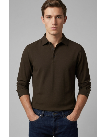 Filippo De Laurentiis --- Polo Uomo Manica Lunga Cotone Testa Moro