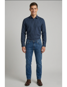 Clark --- Camicia Uomo Brady Lino Blu Scuro