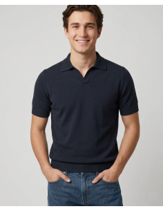 Filippo De Laurentiis --- Polo Uomo Manica Corta Cotone Blu Scuro