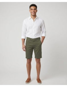 Jeckerson --- Bermuda Uomo Cotone Stretch Verde Militare