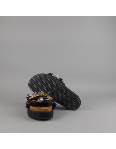 Mou --- Sandalo Monoband Donna Tessuto Nero