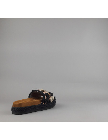 Mou --- Sandalo Monoband Donna Tessuto Nero