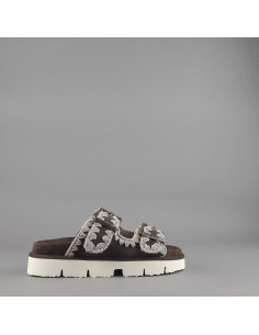 Mou --- Sandalo Donna Camoscio Marrone Scuro