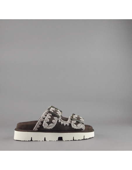 Mou --- Sandalo Donna Camoscio Marrone Scuro