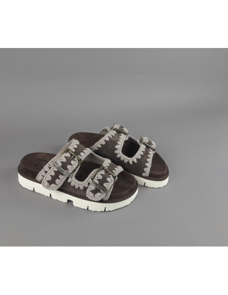 Mou --- Sandalo Donna Camoscio Marrone Scuro