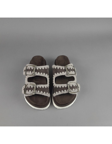 Mou --- Sandalo Donna Camoscio Marrone Scuro