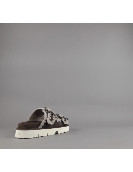 Mou --- Sandalo Donna Camoscio Marrone Scuro