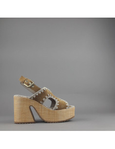 Mou --- Sandalo Platform Donna Camoscio Marrone Chiaro