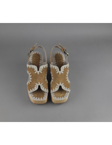 Mou --- Sandalo Platform Donna Camoscio Marrone Chiaro