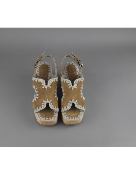 Mou --- Sandalo Platform Donna Camoscio Marrone Chiaro