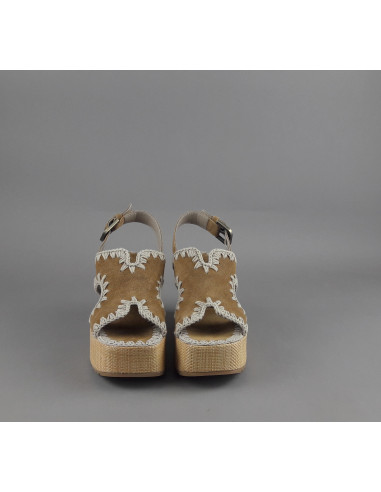 Mou --- Sandalo Platform Donna Camoscio Marrone Chiaro