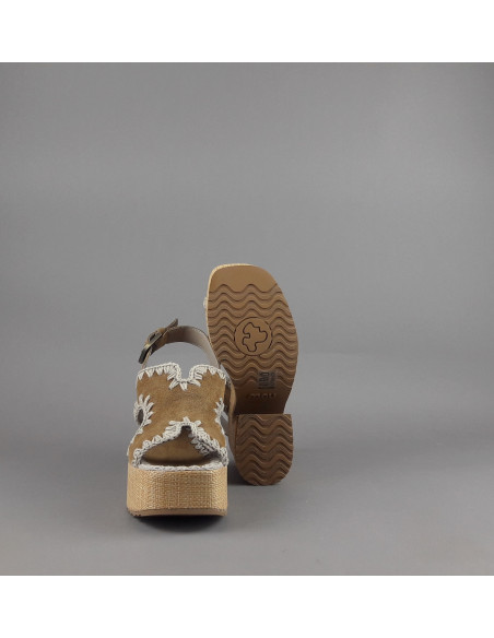 Mou --- Sandalo Platform Donna Camoscio Marrone Chiaro