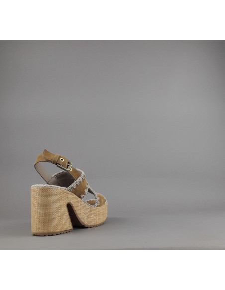 Mou --- Sandalo Platform Donna Camoscio Marrone Chiaro