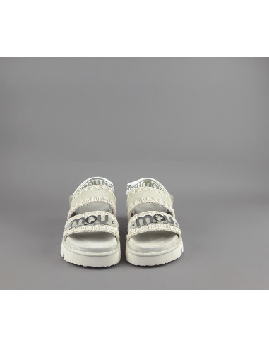 Mou --- Sandalo Donna Bio Camoscio Tela Stone