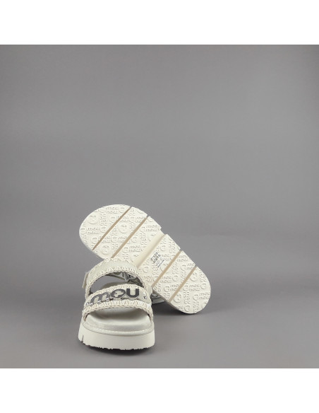 Mou --- Sandalo Donna Bio Camoscio Tela Stone