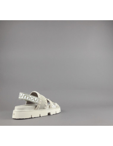 Mou --- Sandalo Donna Bio Camoscio Tela Stone