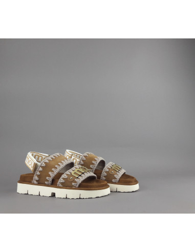 Mou --- Sandalo Donna Bio Camoscio Marrone Chiaro