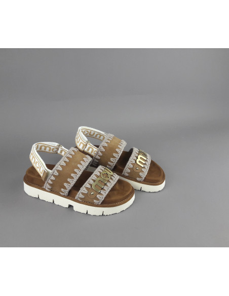 Mou --- Sandalo Donna Bio Camoscio Marrone Chiaro