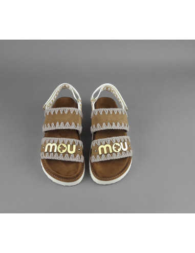 Mou --- Sandalo Donna Bio Camoscio Marrone Chiaro