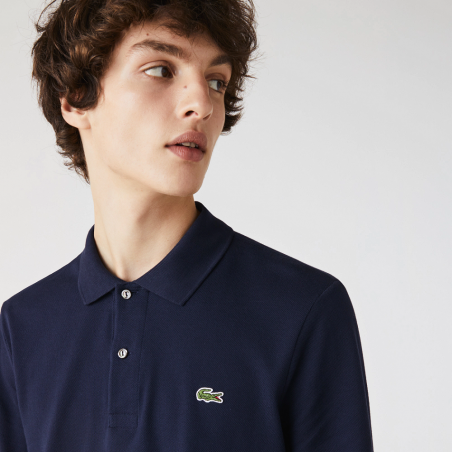 Lacoste --- Polo Uomo Manica Lunga Piqué Blu Scuro