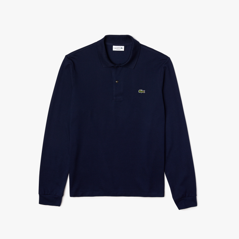Lacoste --- Polo Uomo Manica Lunga Piqué Blu Scuro