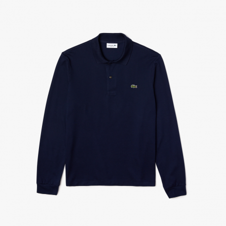 Lacoste --- Polo Uomo Manica Lunga Piqué Blu Scuro
