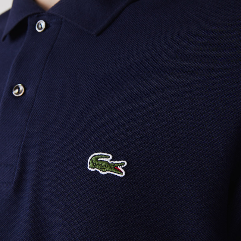 Lacoste --- Polo Uomo Manica Lunga Piqué Blu Scuro