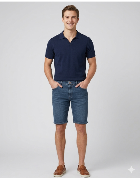 Jeckerson --- Bermuda Uomo Denim Stretch Blu
