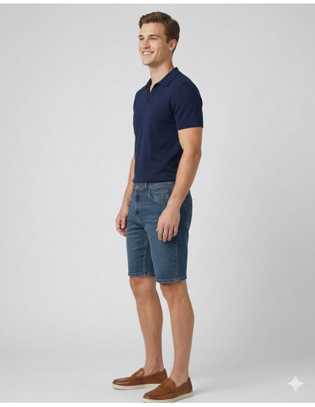 Jeckerson --- Bermuda Uomo Denim Stretch Blu