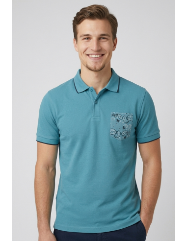 Sun 68 --- Polo Uomo Pocket Avion Scuro
