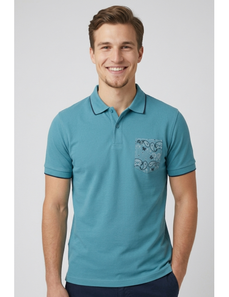 Sun 68 --- Polo Uomo Pocket Avion Scuro