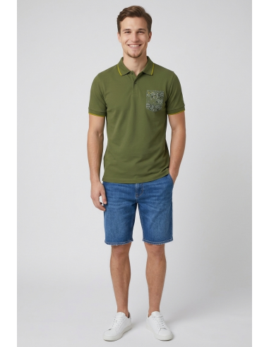 Sun 68 --- Polo Uomo Pocket Verde Militare