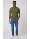 Sun 68 --- T-Shirt Uomo Cotone Verde Militare