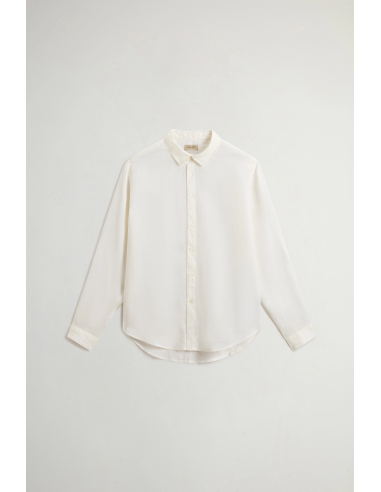 Woolrich --- Camicia Uomo Lino Bianco Opaco