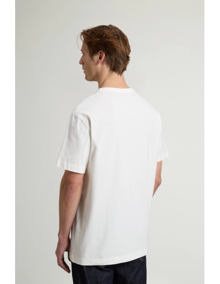 Woolrich --- T-Shirt Uomo Cotone Bianco Opaco